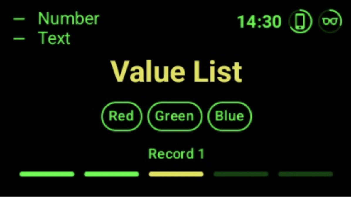 Value List Step HUD UI